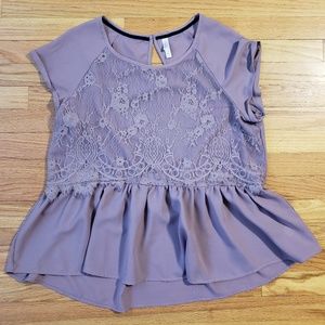 Xhilaration XXL mauve/purple lace peplum